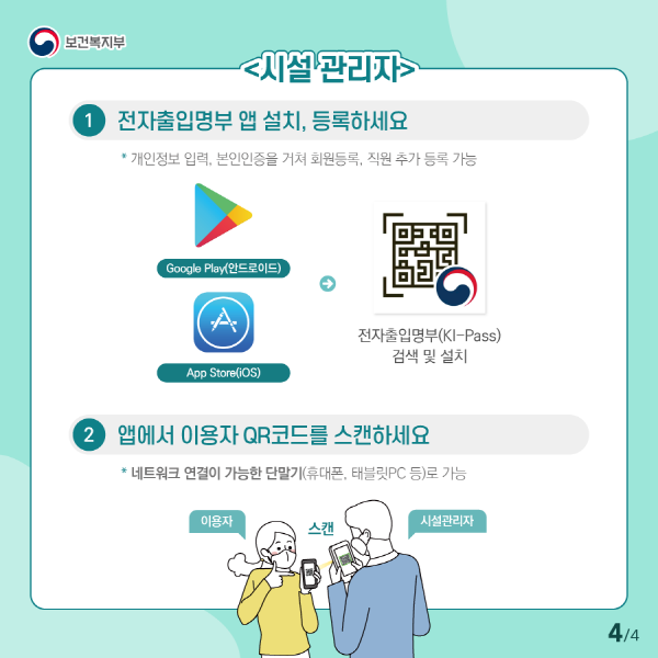 소상공인을 위한 전자출입명부(KI-Pass)를 활용한다