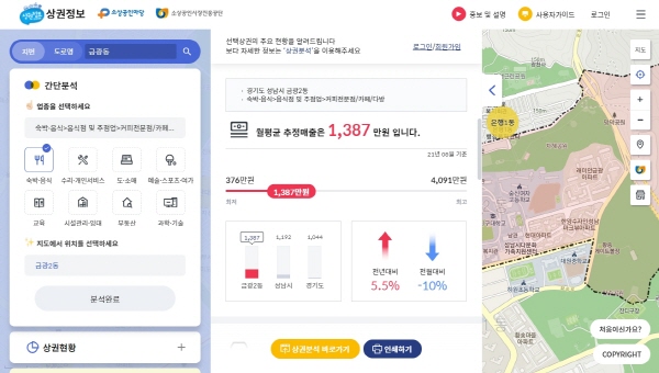 창업 준비 시 상권분석 시스템을 활용한다