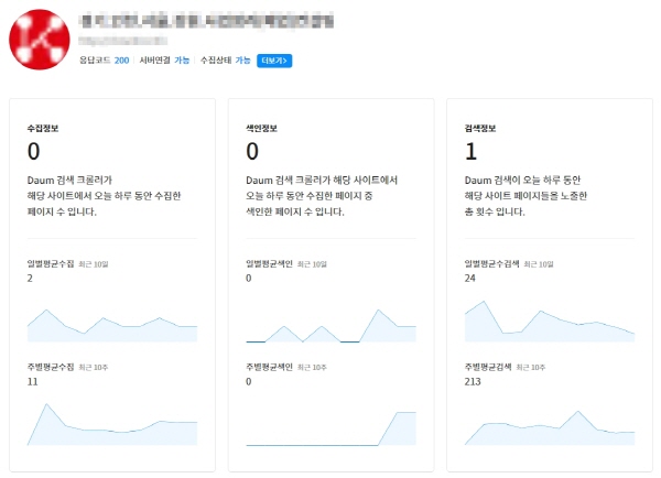 카카오 다음(Daum) 웹마스터도구에 웹사이트를 등록한다