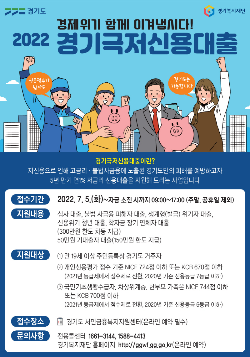 경기도, 연 1% 저금리 극저신용대출 2차 접수 기간 앞당겨 진행