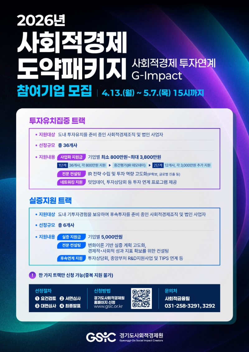 경기도사회적경제원, 사회적경제 도약패키지 참여기업 모집